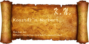 Kosztán Norbert névjegykártya