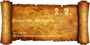 Kosztán Norbert névjegykártya